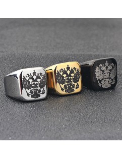 Stylish Stainless Double-headed Eagle Ring - Gold 11