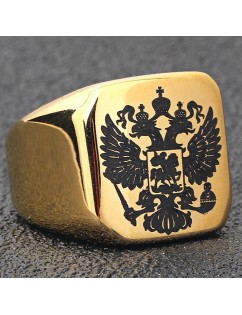 Stylish Stainless Double-headed Eagle Ring - Gold 11