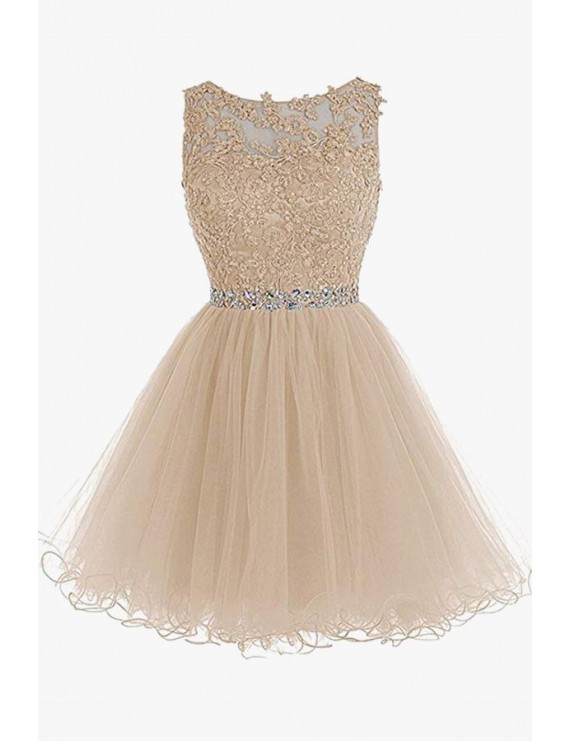 Floral Crochet Tulle Sexy A Line Party Dress