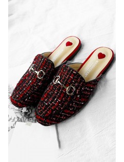 Red Woven Metal Decor Mule