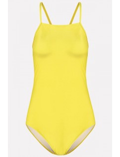 High Neck Padded Back Lace Up Sexy One Piece Swimsuit