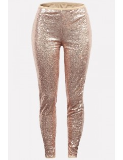 Apricot Glitter Sequin Sexy Plus Size Pants