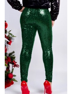 Green Glitter Sequin Sexy Plus Size Pants