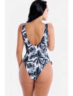 White Coconut Lace Up High Cut Sexy Plus Size One Piece Swimsuit