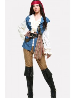 Blue Adults Pirate Cosplay Halloween Costume