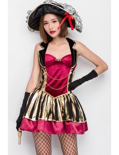 Black Red Sexy Pirate Dress Cosplay Costume