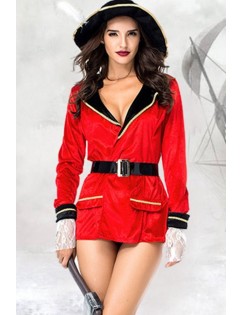 Red Pirate Captain Sailor Cosplay Halloween Costume