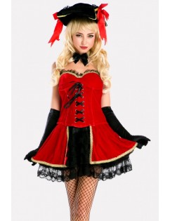 Red Pirate Adults Halloween Cosplay Costume