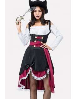 Black-white Adults Pirate Halloween Costume
