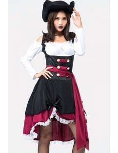 Black-white Adults Pirate Halloween Costume
