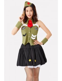 Army-green Instructor Sexy Halloween Costume