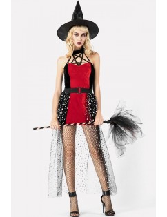 Black-red Wicked Witch Halloween Cosplay Costume