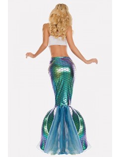 Teal Mermaid Dress Sexy Halloween Cosplay Costume