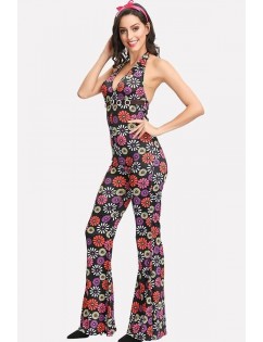 Multi Dancer Floral Print Rompers Sexy Halloween Costume