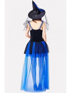 Blue Mesh Witch Dress Halloween Costume