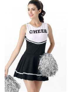 Black Sexy Cheerleader Dress High School Uniform Costume