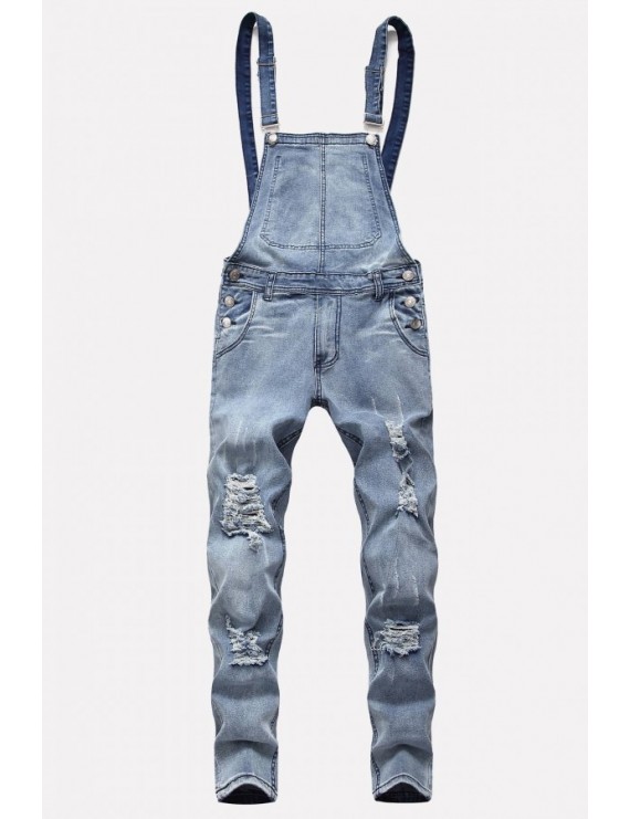 light blue jean overalls
