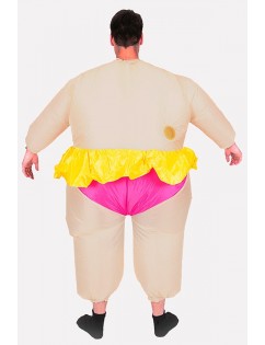 Men Hot-pink Ballet Dancer Inflatable Adult Halloween Costume