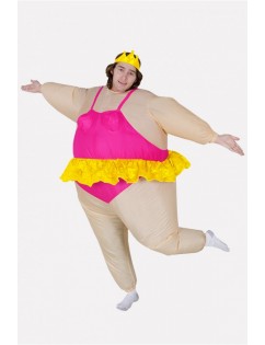 Men Hot-pink Ballet Dancer Inflatable Adult Halloween Costume