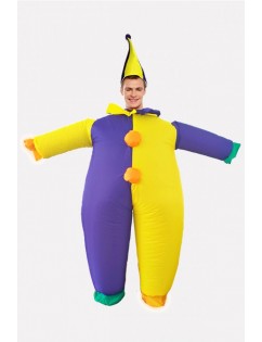 Men Purple Clown Inflatable Adult Cute Carnival Costume