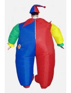 Men Green Clown Inflatable Adult Cute Carnival Costume