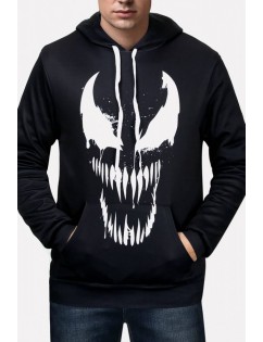 Men Venom 3d Print Pocket Front Hooded Sporty Sweatshirt