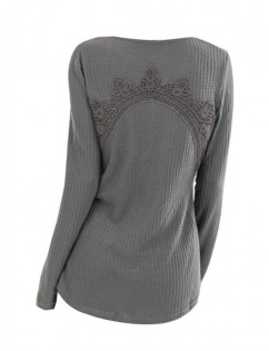 Plus Size Tunic Solid Split Sweater - Dark Gray L