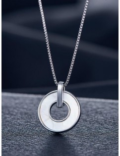 Brief Hollow Circle Pendant Jewelry Set - Silver