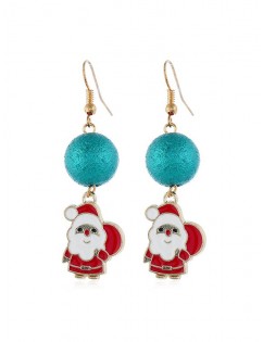 Christmas Santa Claus Ball Drop Earrings - Gold