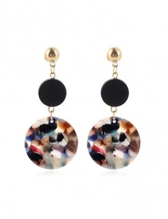 Round Marbling Colored Drop Earrings - Acu Camouflage