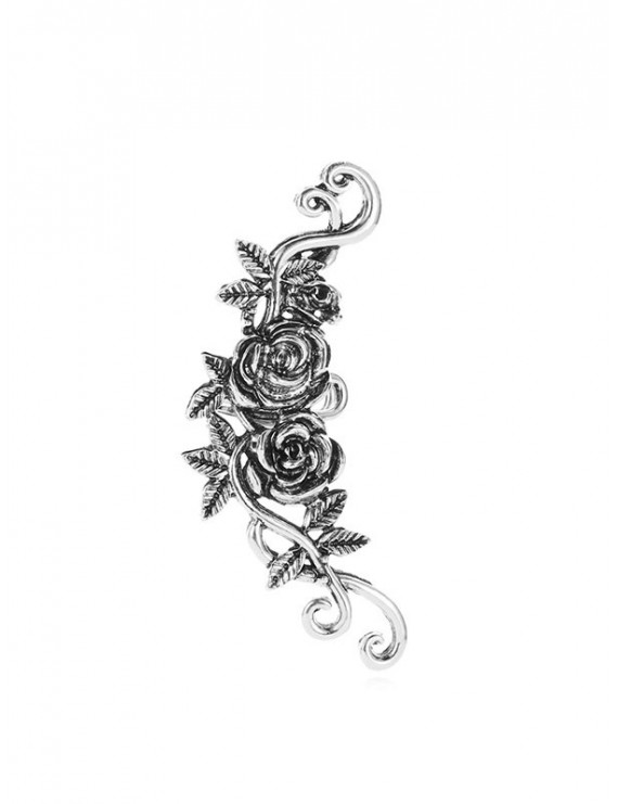1 Pc Flowers and Leaves Shape Cuff Earring - Silver