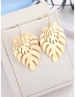 Alloy Tree Leaf Hook Earrings - Gold