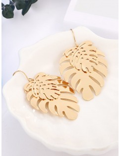 Alloy Tree Leaf Hook Earrings - Gold