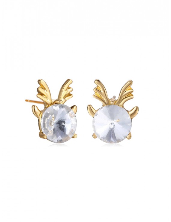 Christmas Deer Stud Earrings - Gold