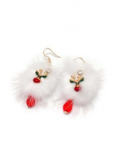 Christmas Santa Claus Elk Pompon Earrings - Multi-b