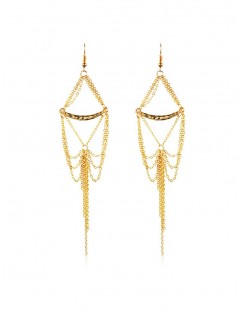 Bohemian Chain Long Tassel Drop Earrings - Gold